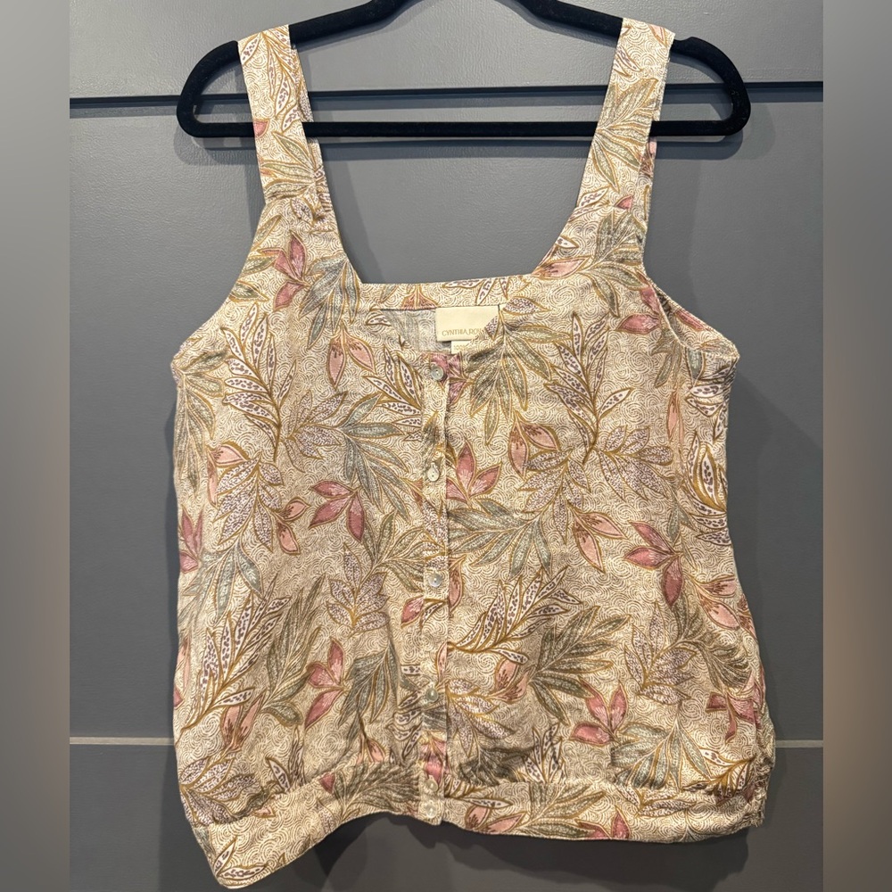 Cynthia Rowley Floral Linen Top